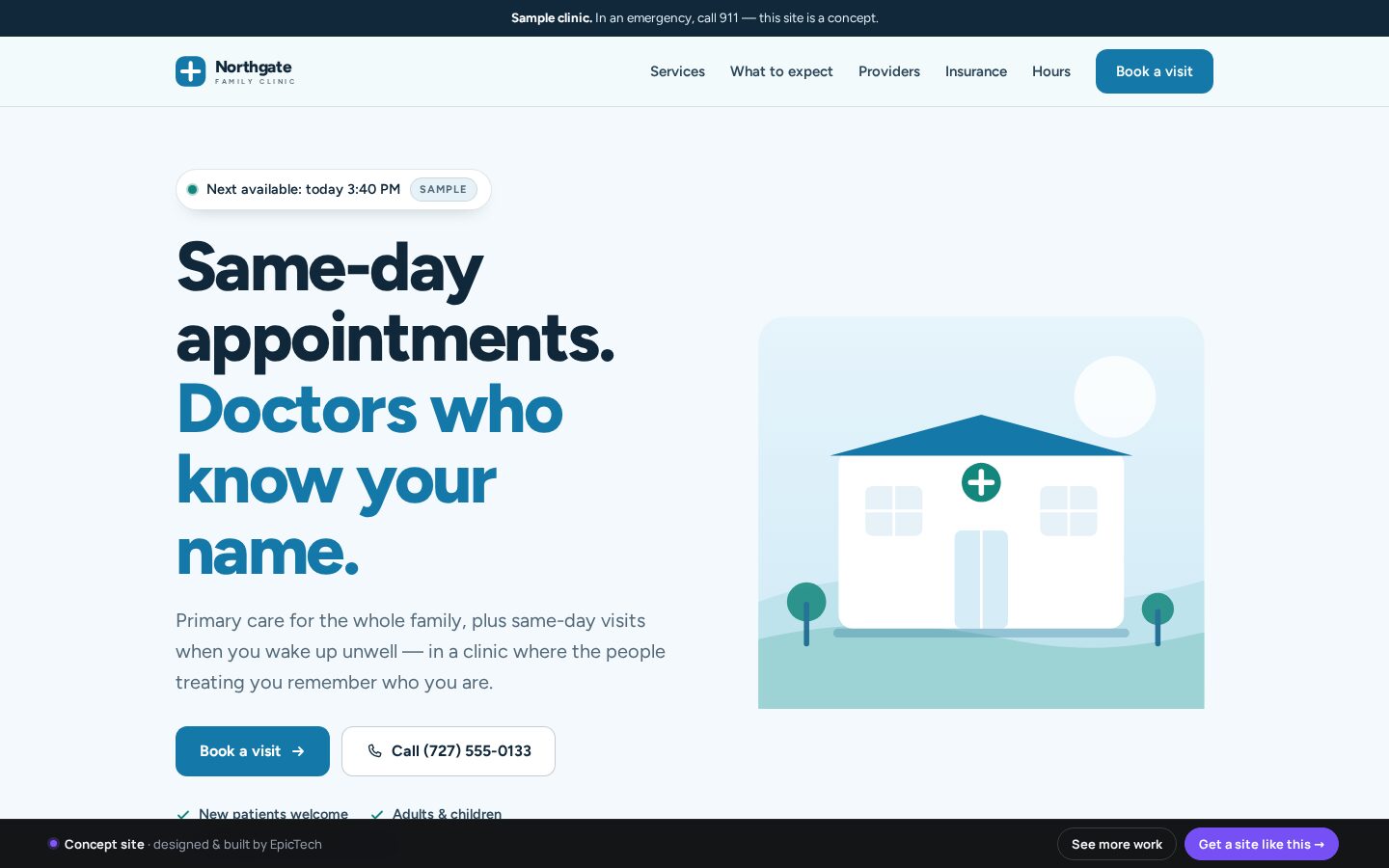 Northgate Family Clinic website (concept)