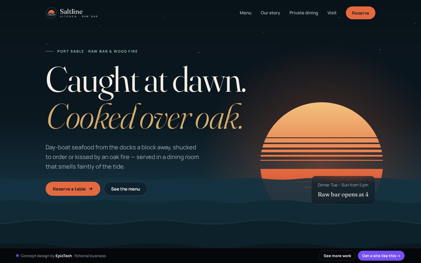 Saltline Kitchen website (concept)